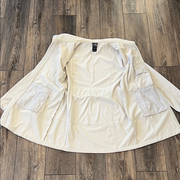 The North Face TNF Apex Women’s Large Cream Zip-Front Long Jacket with Waist Tie - Picture 5 of 16